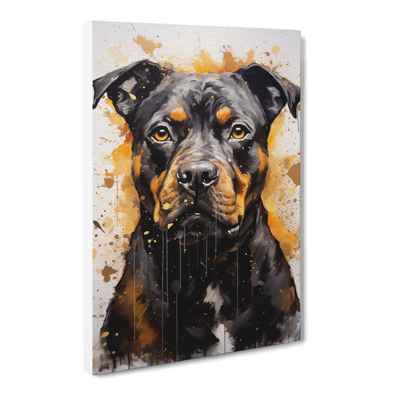 Staffordshire Bull Terrier Hard Edge - Wrapped Canvas, 60cm H x 40cm W x 3cm D