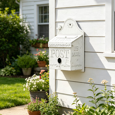 Shabby Vintage Mailboxes Wall Mounted in Birdhouse Style for Porch Garden Decoration,Wedding Card Box Decor