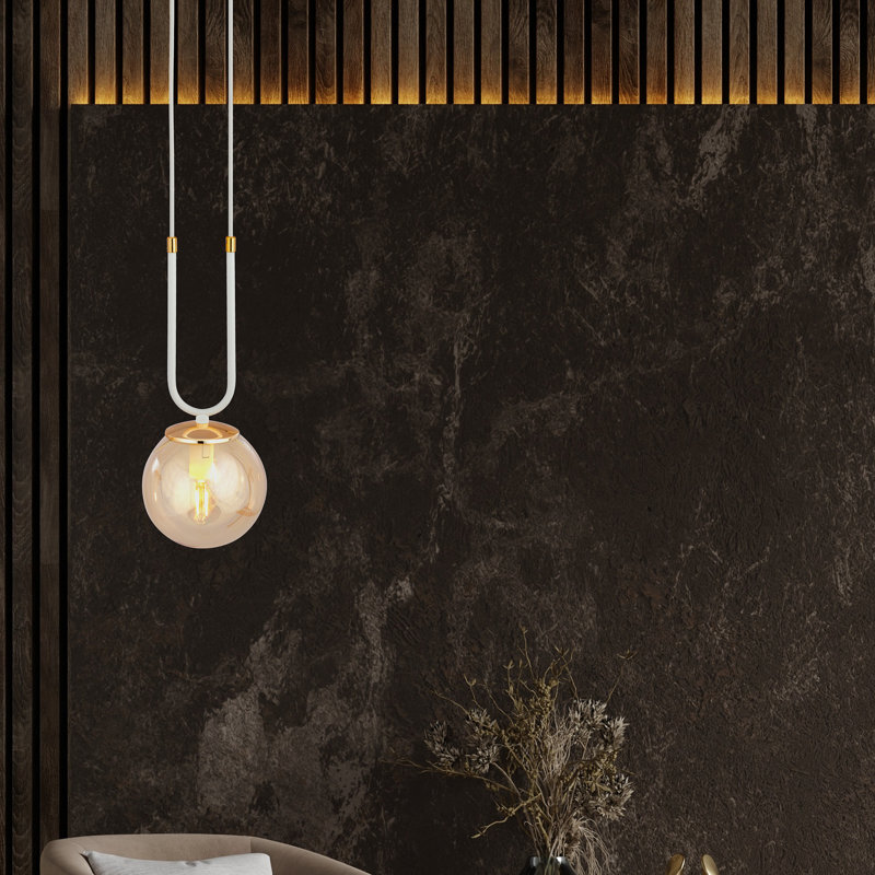 Trinton 1 - Light Black Kitchen Island Pendant, White, Miodowy