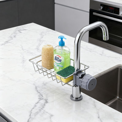 Stainless Steel Faucet Holder With Loofah