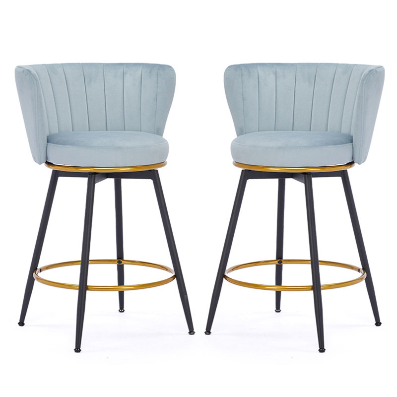 Counter Height Bar Stools Set of 2, Blue