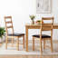 Ensemble de 2 chaises de salle à manger avec dossier creux, siège rembourré, pieds en bois d'hévéa-577361033