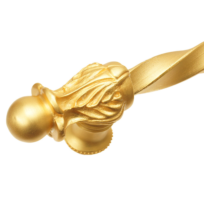 Acanthe avec barre à torsion de 3/8 po, style roman, Doré, 9"