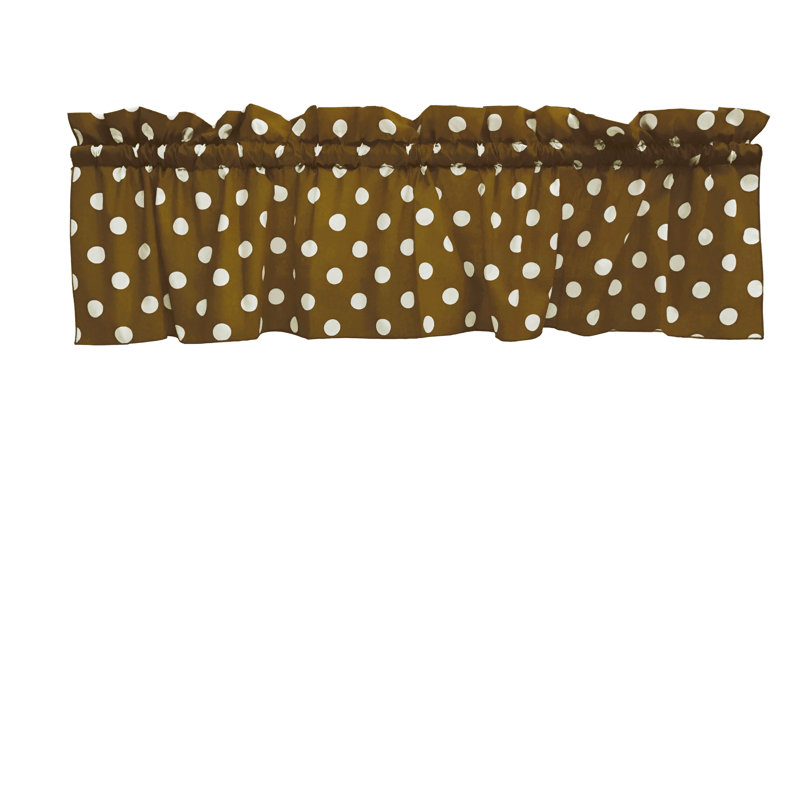 Cantonnière sur mesure en mélange de coton à pois 58 po Chrisman, L 58 po x L 14 po, Brun / blanc