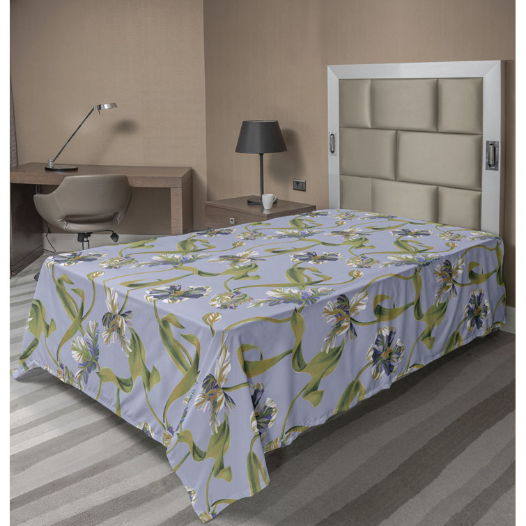 Ambesonne, drap plat floral pivoines, art botanique printanier