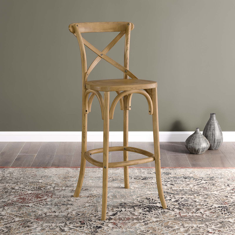 Modway Gear Stool, Natural, Bar Stool (30" Seat Height)