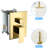 16 Inch Square Dual Shower Head - Gold System With Rainfall Experience And Holder Easy Installation Kit-127299588