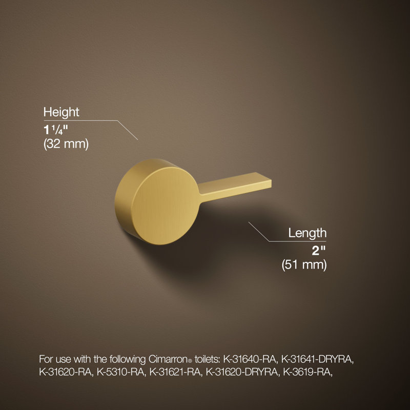 Cimarron® Trip Lever, Right Hand, Vibrant Brushed Moderne Brass