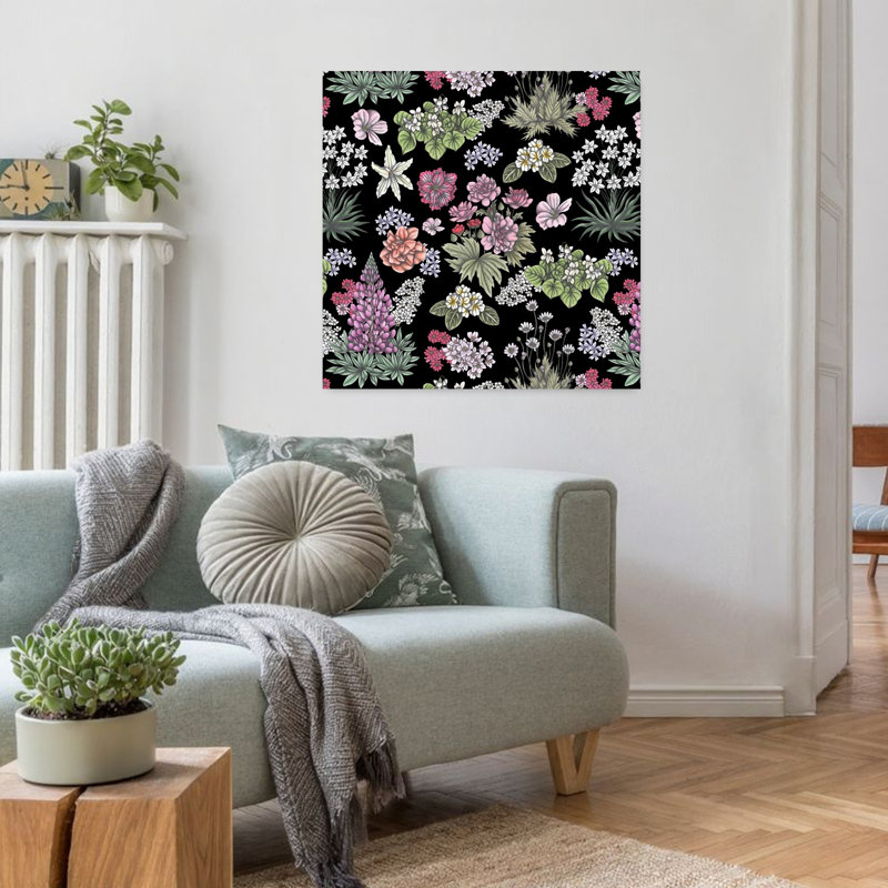 Art contemporain Art floral printanier, H 32 po x l 32 po