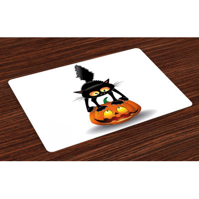 Petra Halloween Cartoon on Pumpkin Placemat
