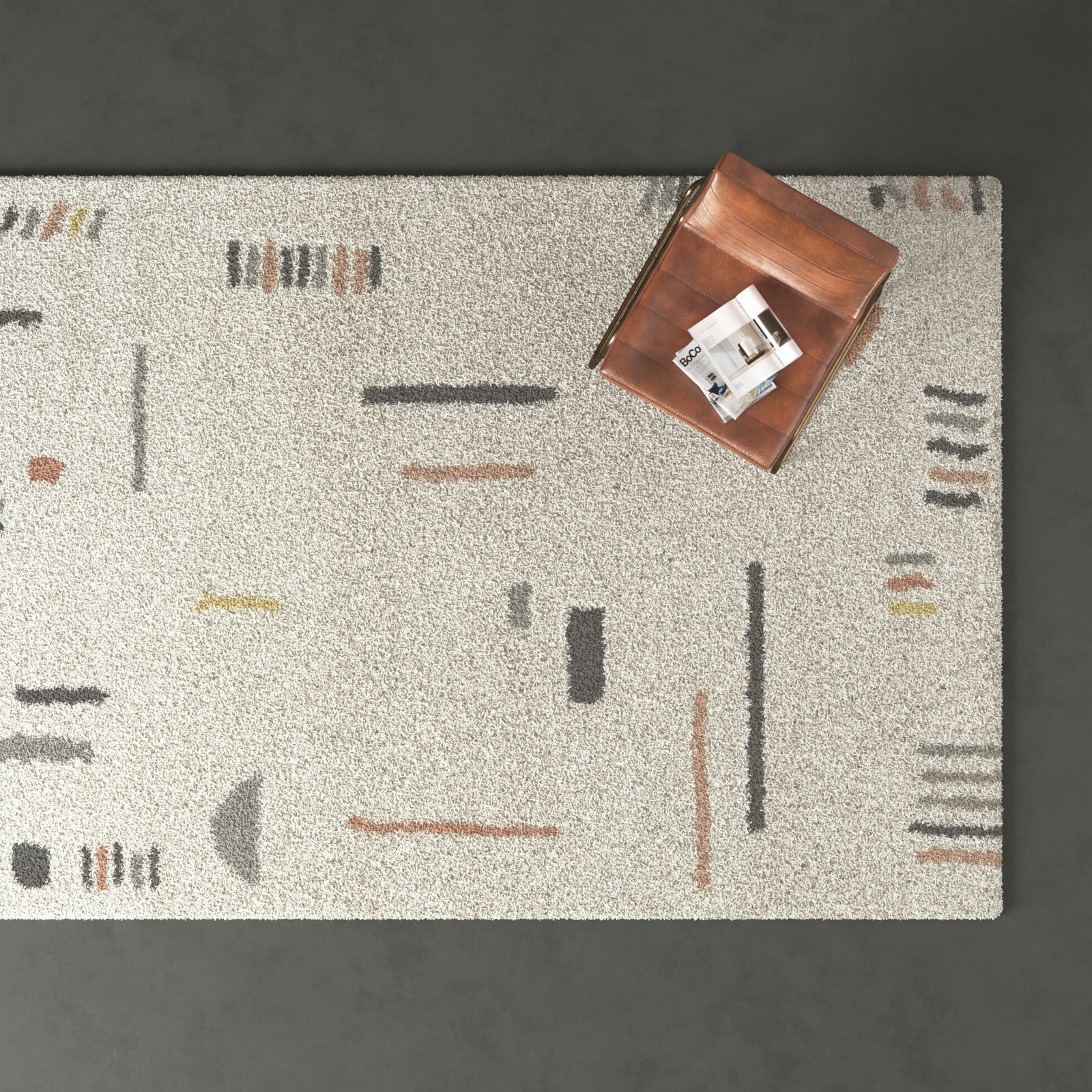 Morin Geometric Shag Rug, Rectangle 6'7" x 9'