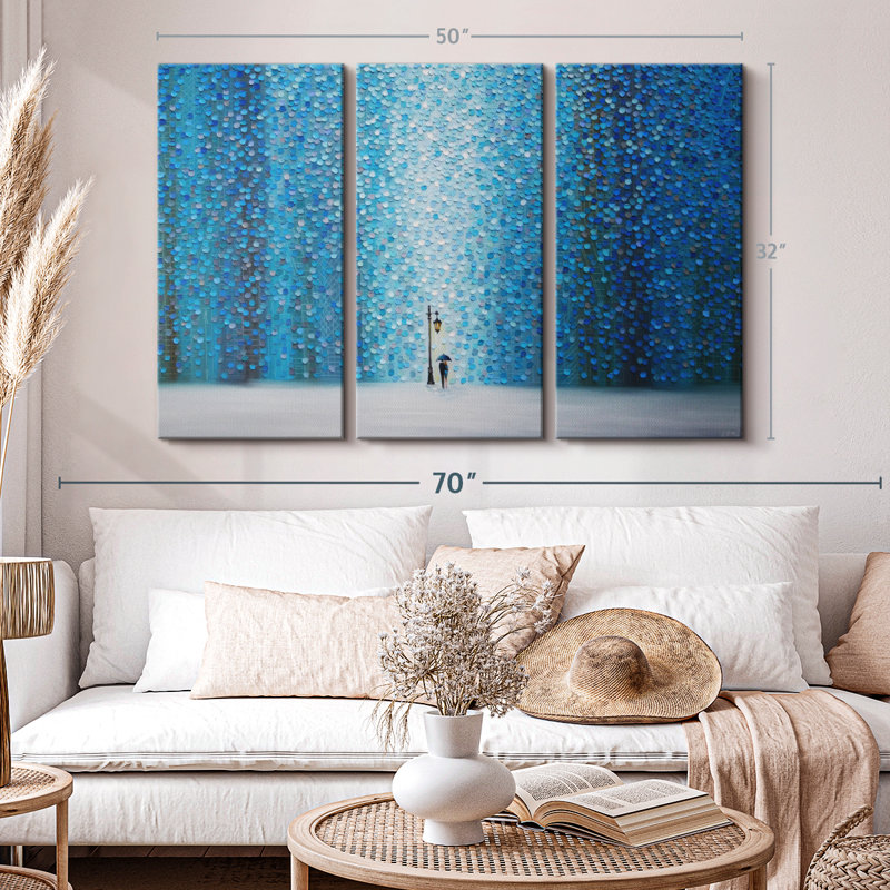 «Night Rain», 3 pièces, H 32 po x l 50 po 