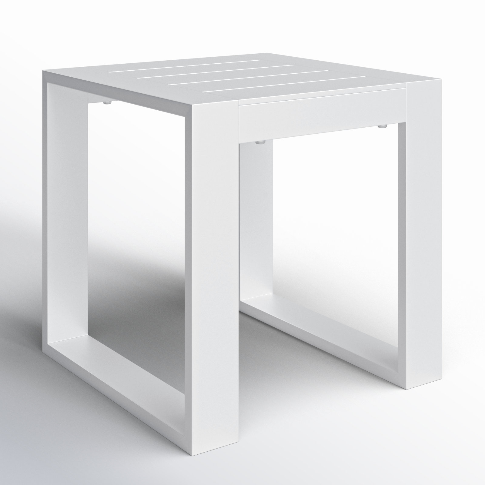 Dover 20" Powder Coated Aluminum Side Table, White