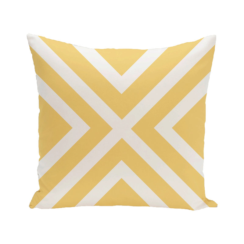 Housse de coussin d'extérieur carré «X», Citron, H 16 po x l 16 po