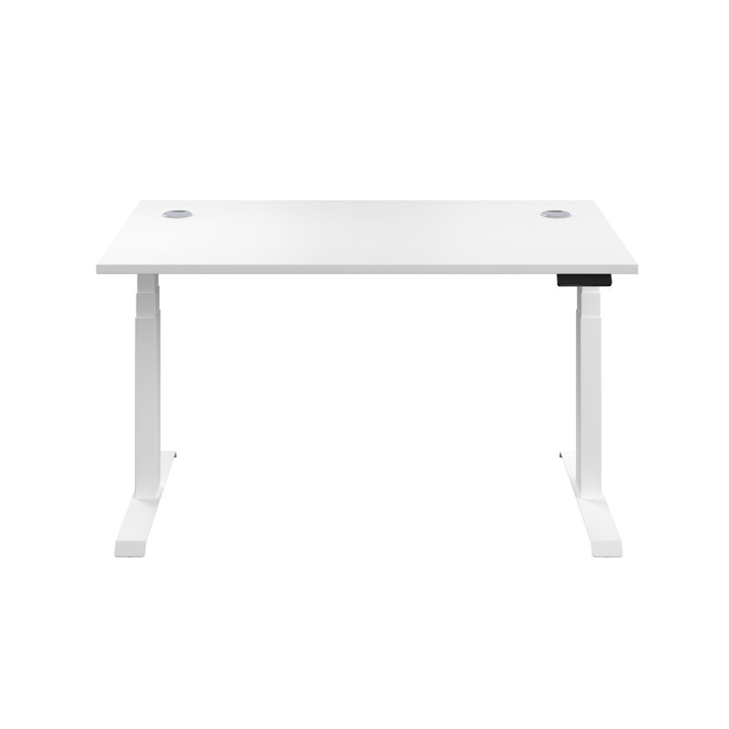 Bouton Adjustable Height Steel Standing Desk, 65cm H x 120cm W x 80cm D, White, White