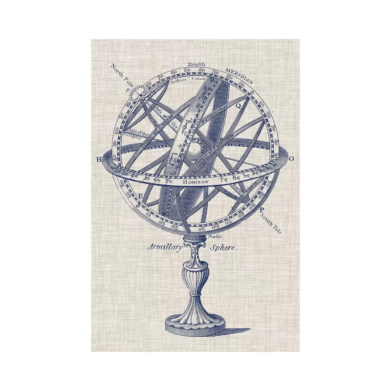 Armillary Sphere On Linen I by Vision Studio - Wrapped Canvas Gallery-Wrapped Canvas Giclée, 66.04 cm H x 45.72 cm W