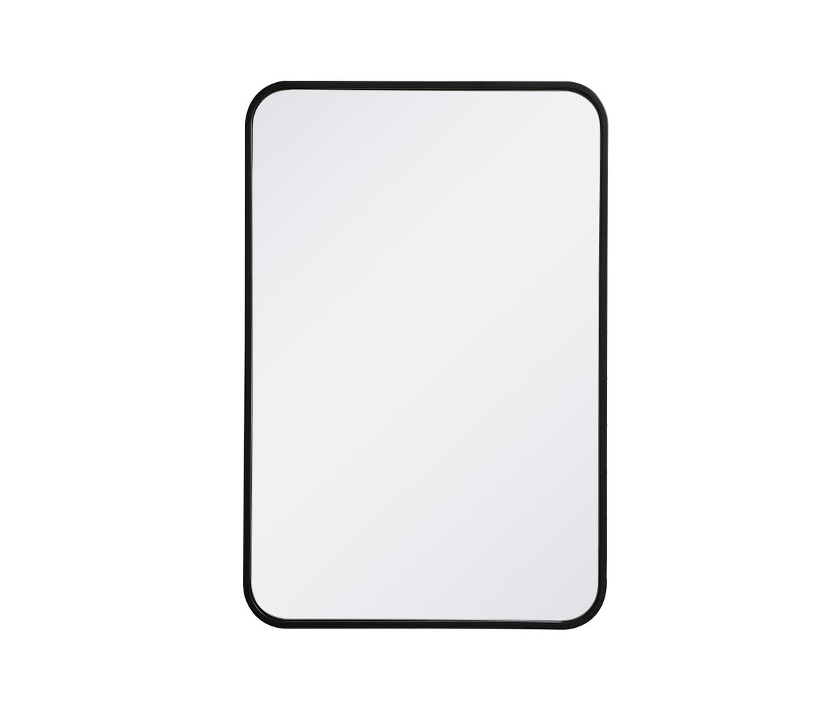 Sabine Metal Rounded Rectangle Wall Mirror, Black, 30" x 20"
