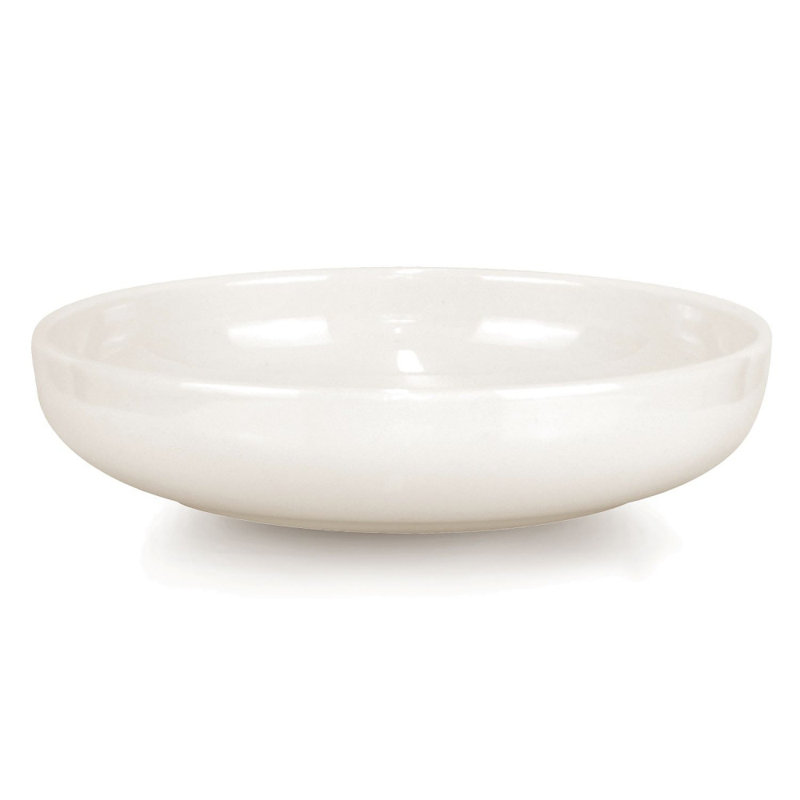 Habraham 4 Piece Stoneware Pasta Bowl Set, White Glossy