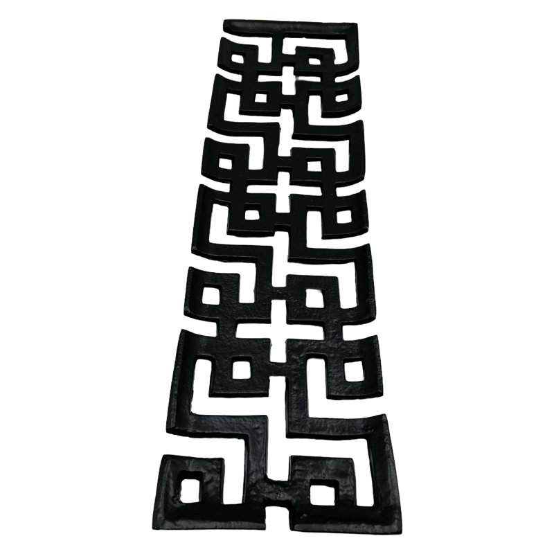 Plateau décoratif décoratif fait à la main en aluminium, H 1 po x l 21,5 po x P 6 po, Noir