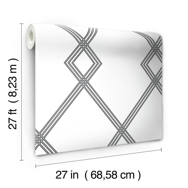 Geometric Roll, White/Black
