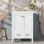Meuble-lavabo de 24 pouces avec lavabo encastré intégré et armoire de rangement avec 2 portes et 1 tiroir. Comprend une tablette de porte à double couche, une conception à fermeture douce et des solutions de rangement polyvalentes-116234297