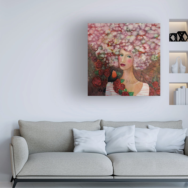 Art sur toile "Delphine" par Sylvie Demers, H 14 po x l 14 po x P 2 po