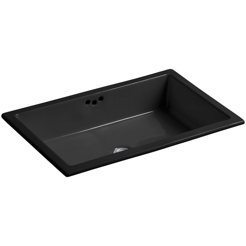 Kathryn Rectangular Undermount Bathroom Sink with Overflow, Noir, noir, noir, noir