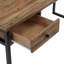 Solid Wood Top Metal Base Writing Desk-2094900299