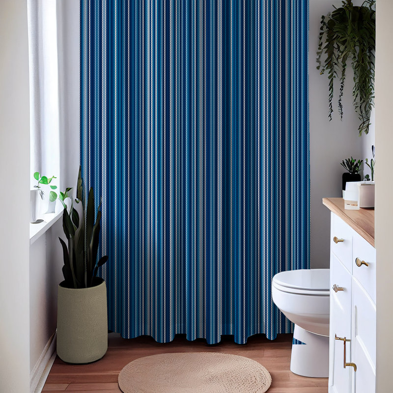 Striped Shower Curtain, 72" H x 70" W