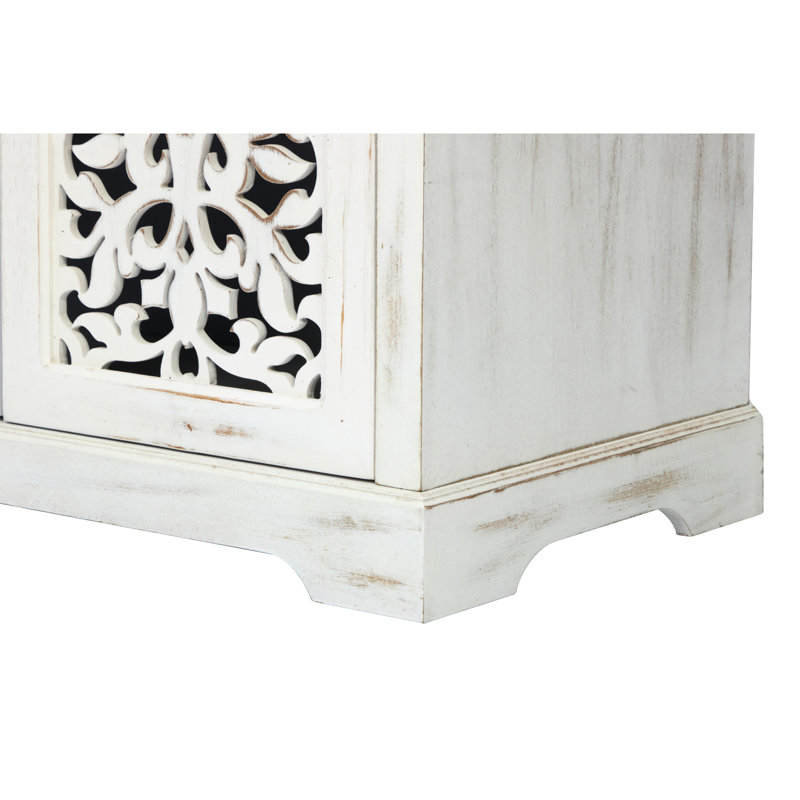 Antique White Storage Console - Functional Addition For Hallway Vintage Accent Sideboard & Solid Wood Living Room Unit