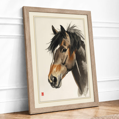 Noble Horse Japandi - Framed Print