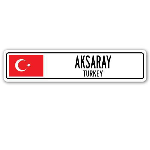 Plaque de rue en aluminium Baumgartner, Aksaray, Turquie, H 7 po x l 30 po x P 1 po