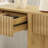 Modern fluted wood console table with storage -1580444496