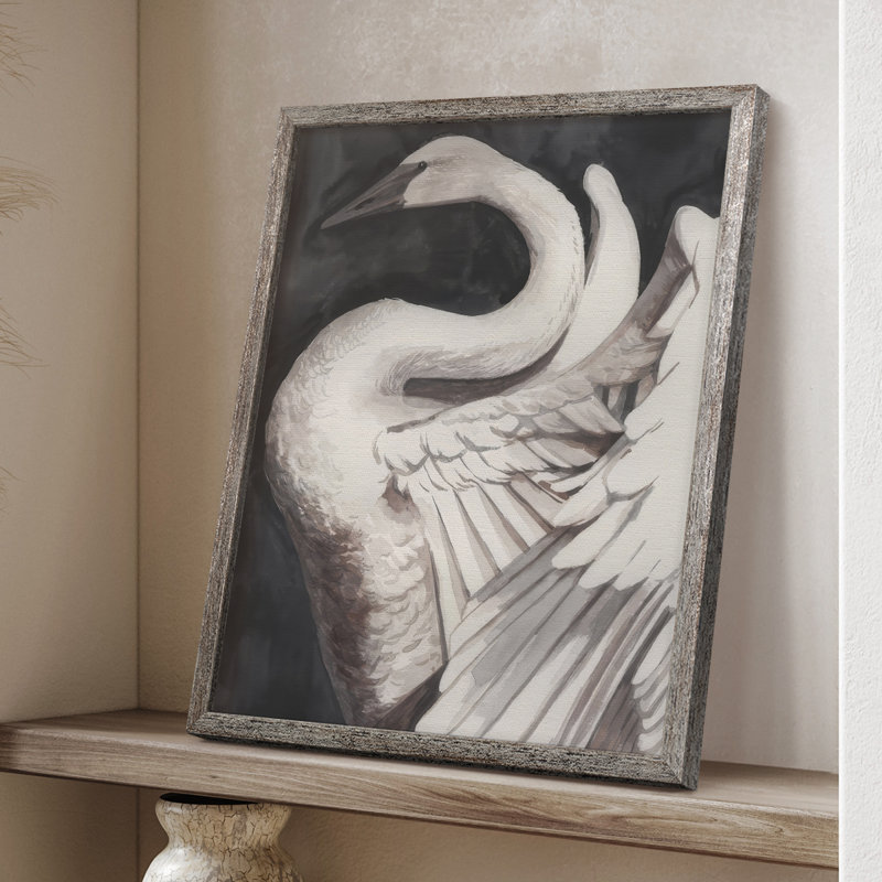 Swan Dance II Framed Print - Solid Wood