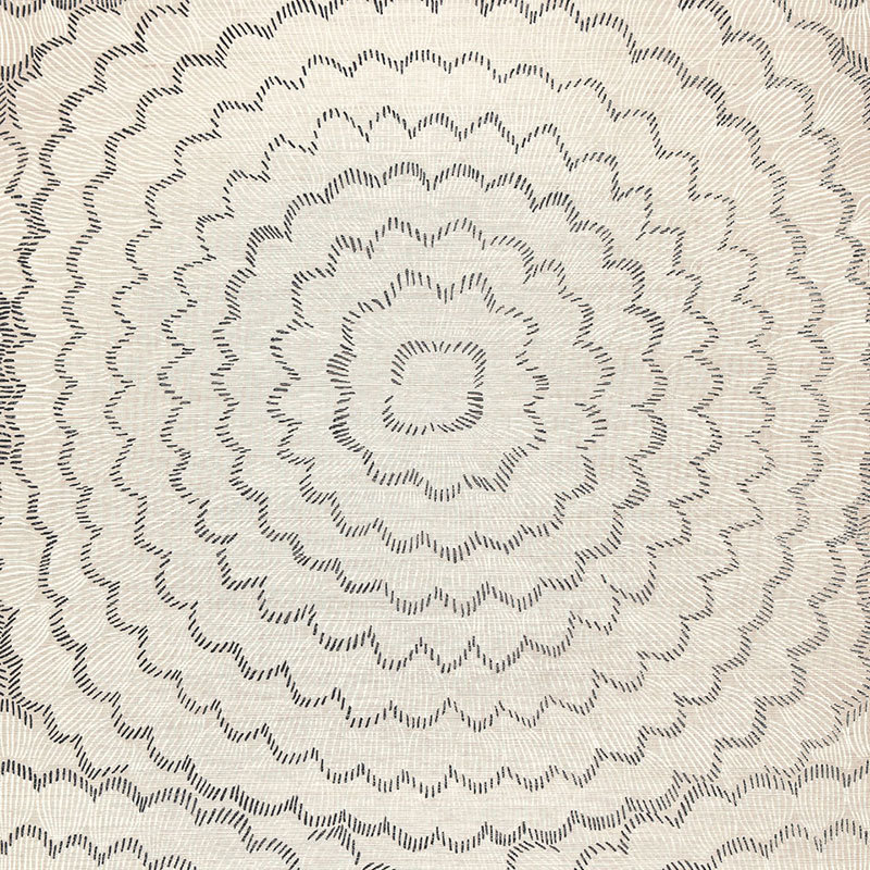 Schumacher x Celerie Kemble Feather Bloom Sisal Wallpaper, Dove