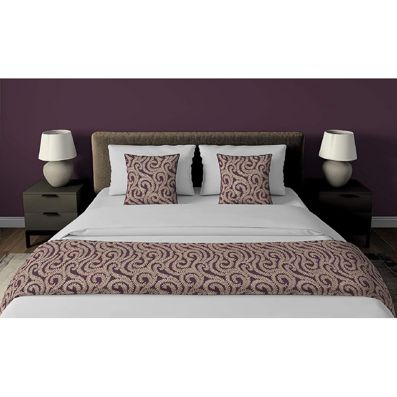 Petya Rayon Geometric Shapes Bedspread, Purple