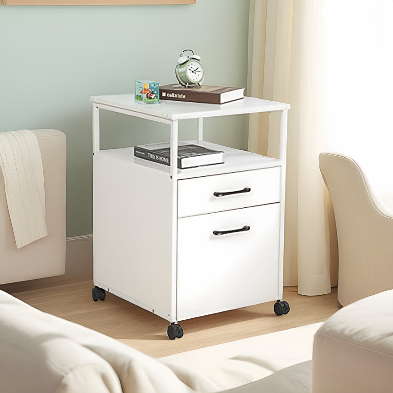 Classeur mobile verrouillable 18 tiroirs 18 po (convient aux formats lettre / A4), Blanc