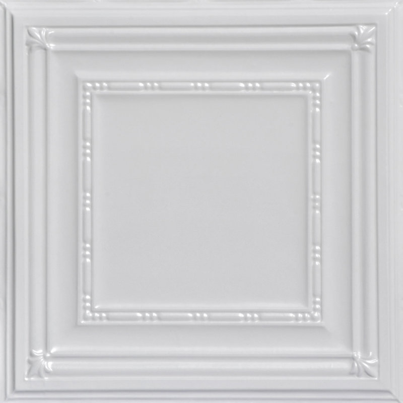 Eyelet White 2 ft. x 2 ft. Decorative Tin Ceiling Tile