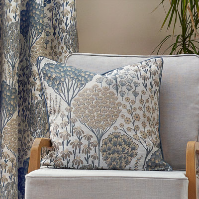 Delvaughn Floral Blue Square Cushion