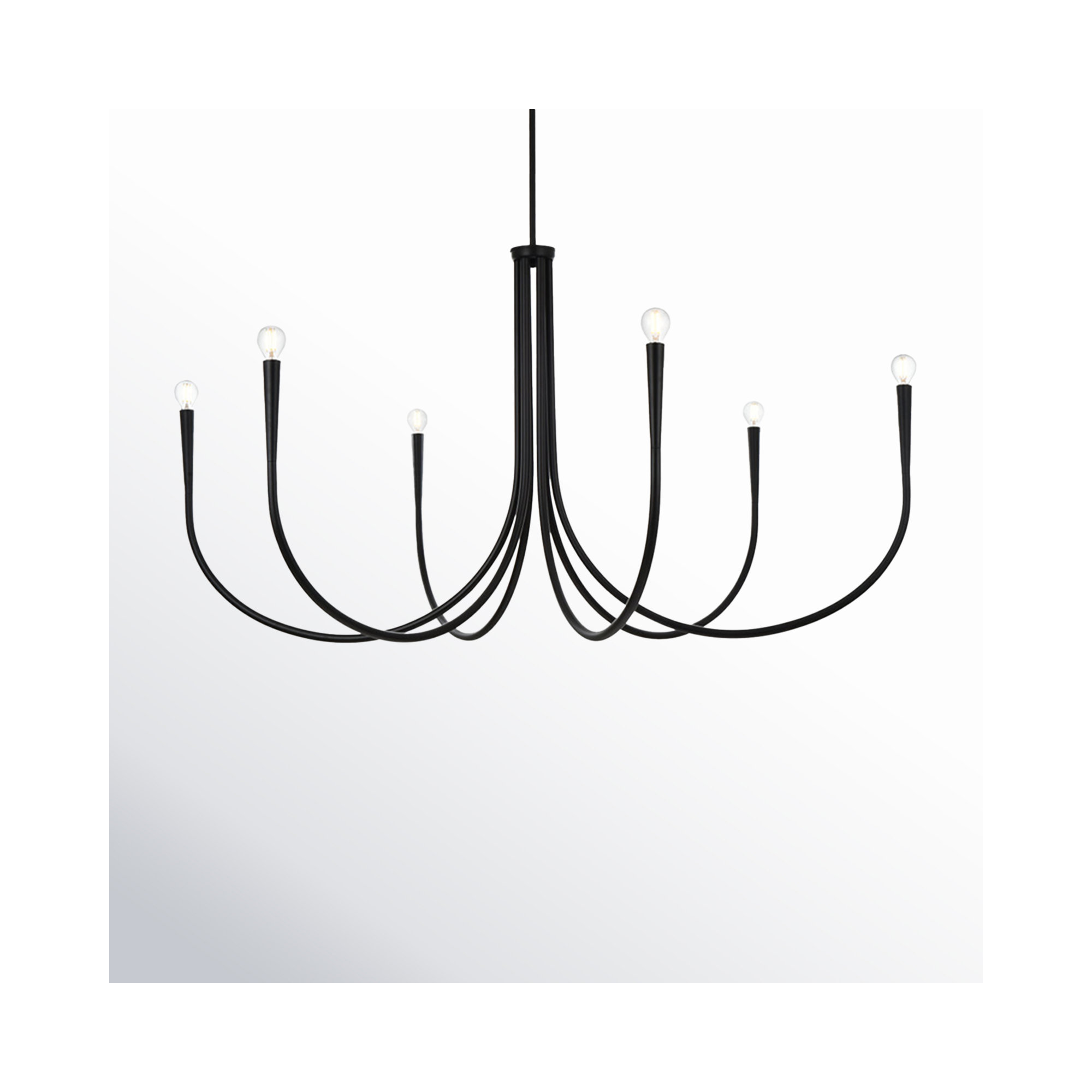 Catalena 6 - Light Dimmable Classic/Traditional Chandelier, 28" H x 55" W x 55" D, Black