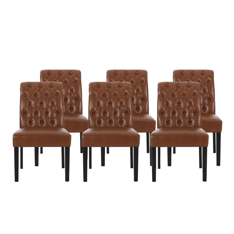 Tufted Parsons Chair, Brown, Set Of 4
