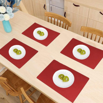 Napperons en silicone, napperons pour enfants, ensemble de 4 napperons, tapis de table imperméables, résistants à la chaleur et antidérapants pour table de salle à manger, faciles à nettoyer