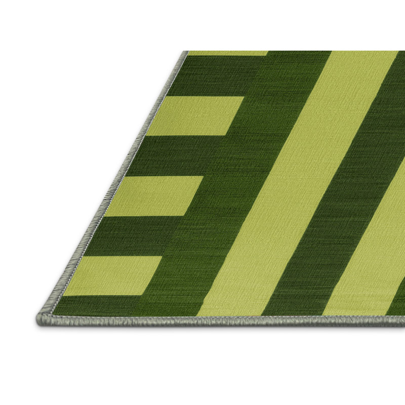 Tapis vert à carreaux lavable à la machine, Carré 4 pi