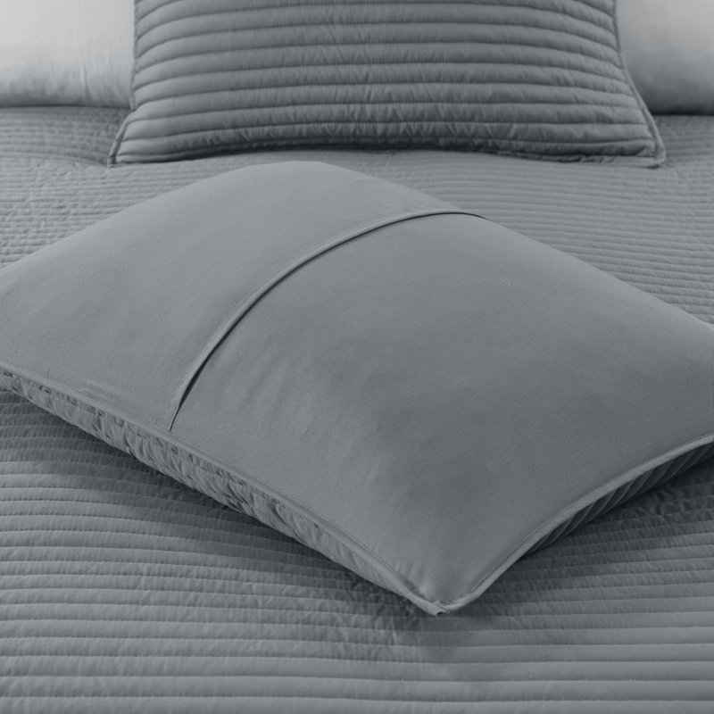 Yellow and Gray Reversible Microfiber Comforter Set, Full
