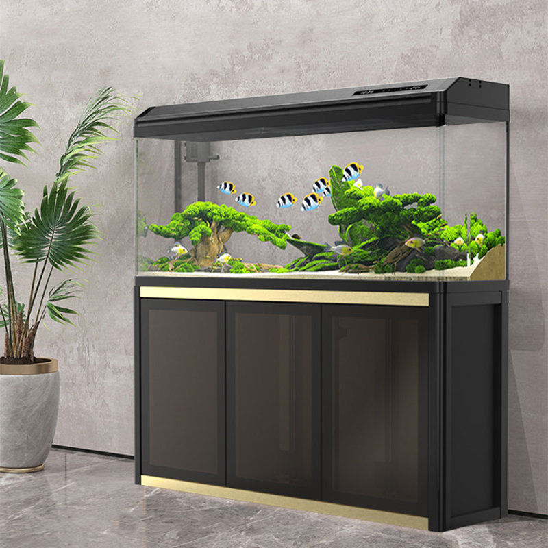 Aquarium 47,24 po en verre moyen avec système de filtration, 48.82" H x 47.24" W x 11.81' D