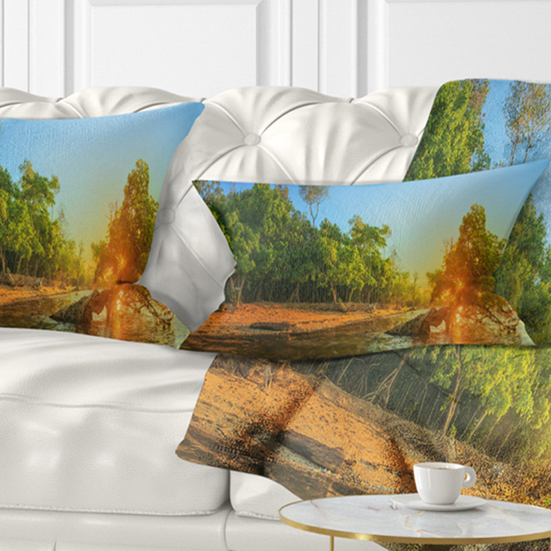 Coussin lombaire avec paysage tropical