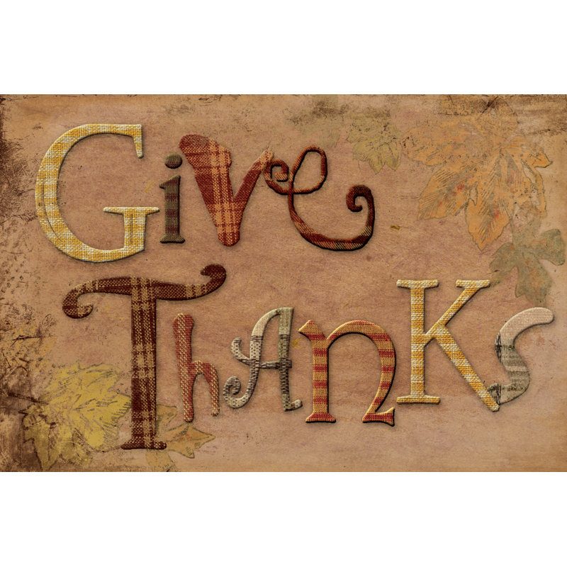 Folk Give Thanks - Wrapped Canvas Painting, 30cm H x 46cm W x 3.8cm D