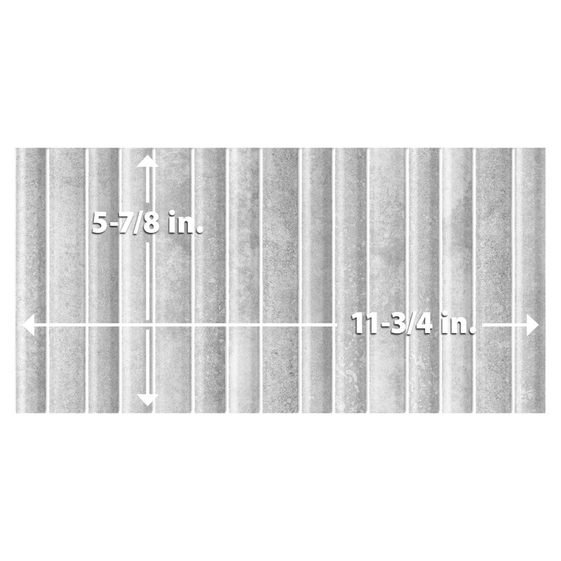 Rubik 5.88" x 11.75" Ceramic Patterned Tile, White