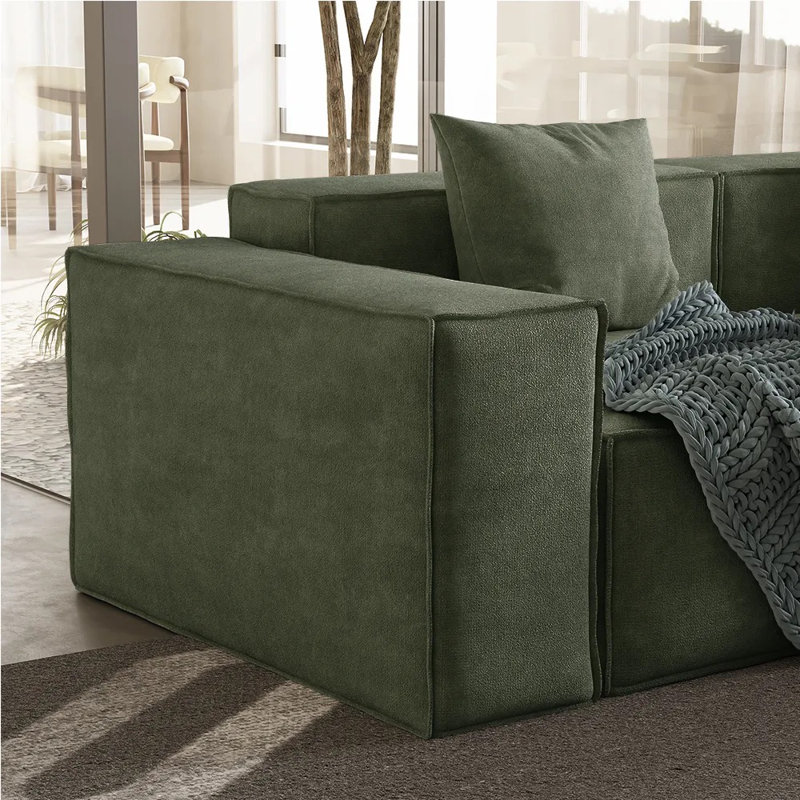 Canapé modulaire surdimensionné en tissu pour le salon Barrett, H 30,2 po x l 115,75 po x P 65,35 po, 4, Vert