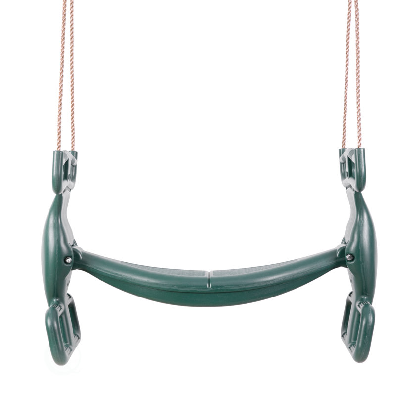 Green Plastic Dual Glider Swing with Handlebar and Footrest
